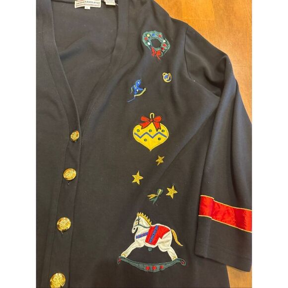 Woman’s vintage Westbound 100% cotton Christmas ugly cardigan size large - Picture 3 of 7